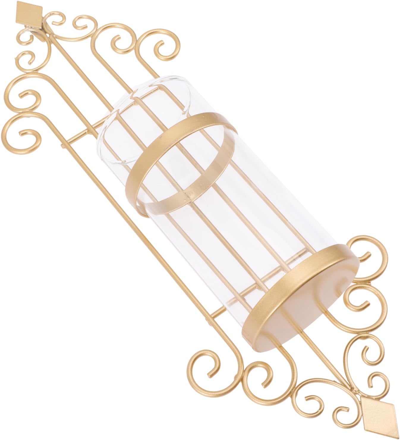 MAGICLULU Stunning Rose Gold Wall Sconce Candle Holder Glass Iron Wall Decor Unique