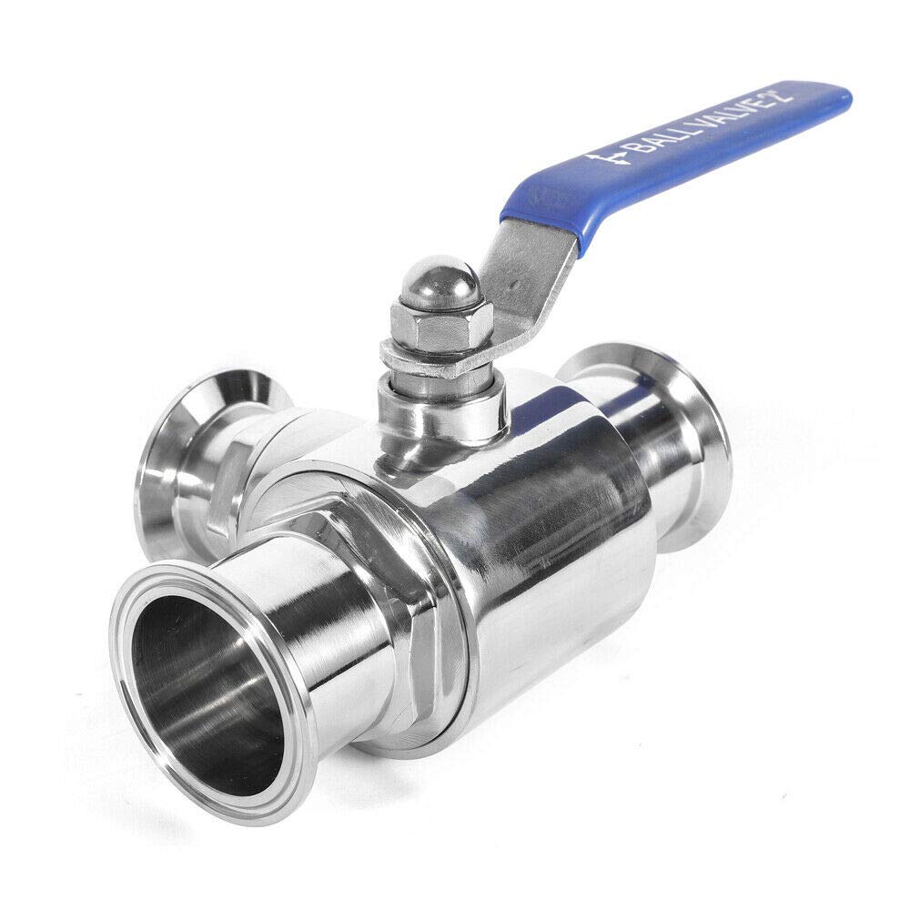 Romyix 2" Tri Clamp Sus304 Stainless 3-Way Sanitary Ball Valve Home Brew Beer