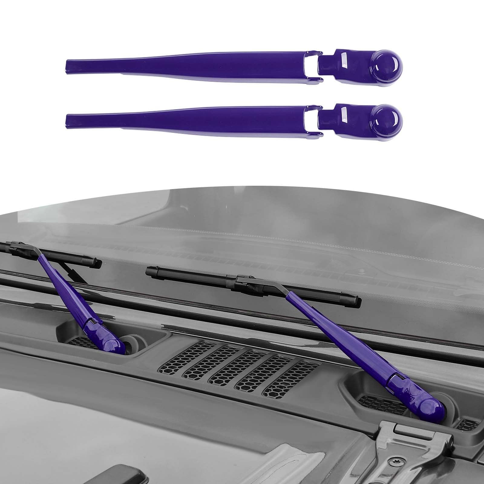 RT-TCZ for Jeep JL Windshield Wipers Arm Cover Trim Cowls for Jeep Wrangler JL Gladiator JT 2018 up Purple Exterior Accessories 2pcs