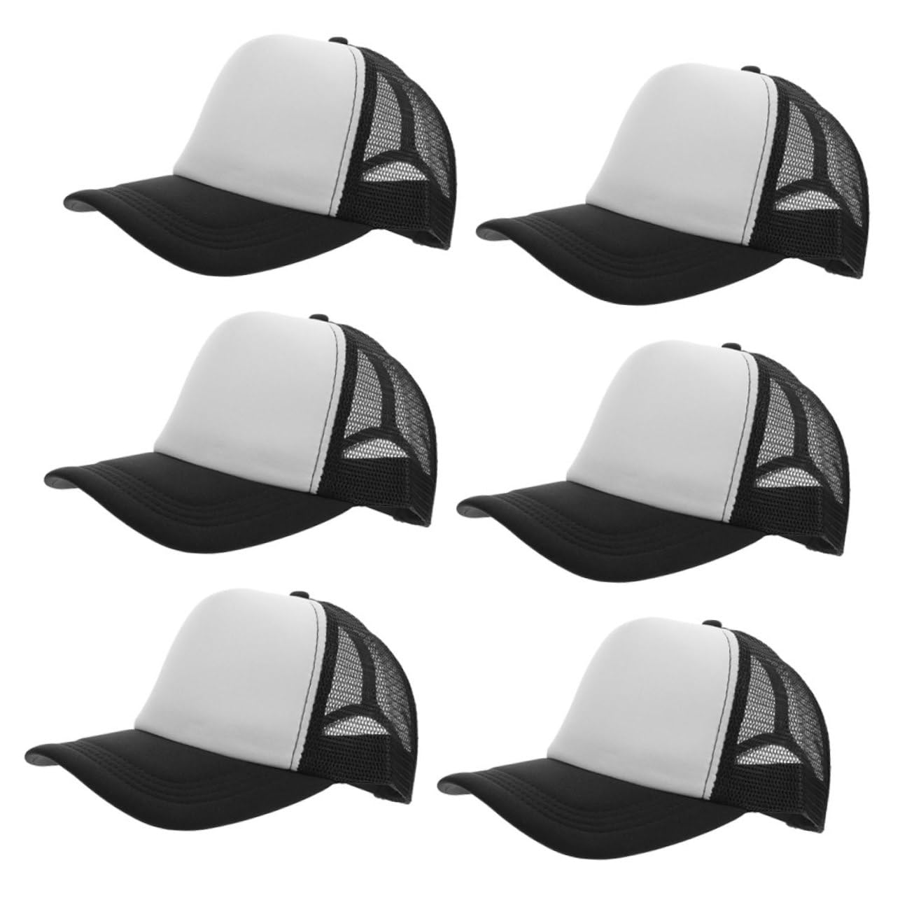 Set da 6 Cappelli da Baseball in Rete Traspirante per Sublimazione, Cappelli Vuoti Fai da Te per attività All'aperto e Uso Quotidiano