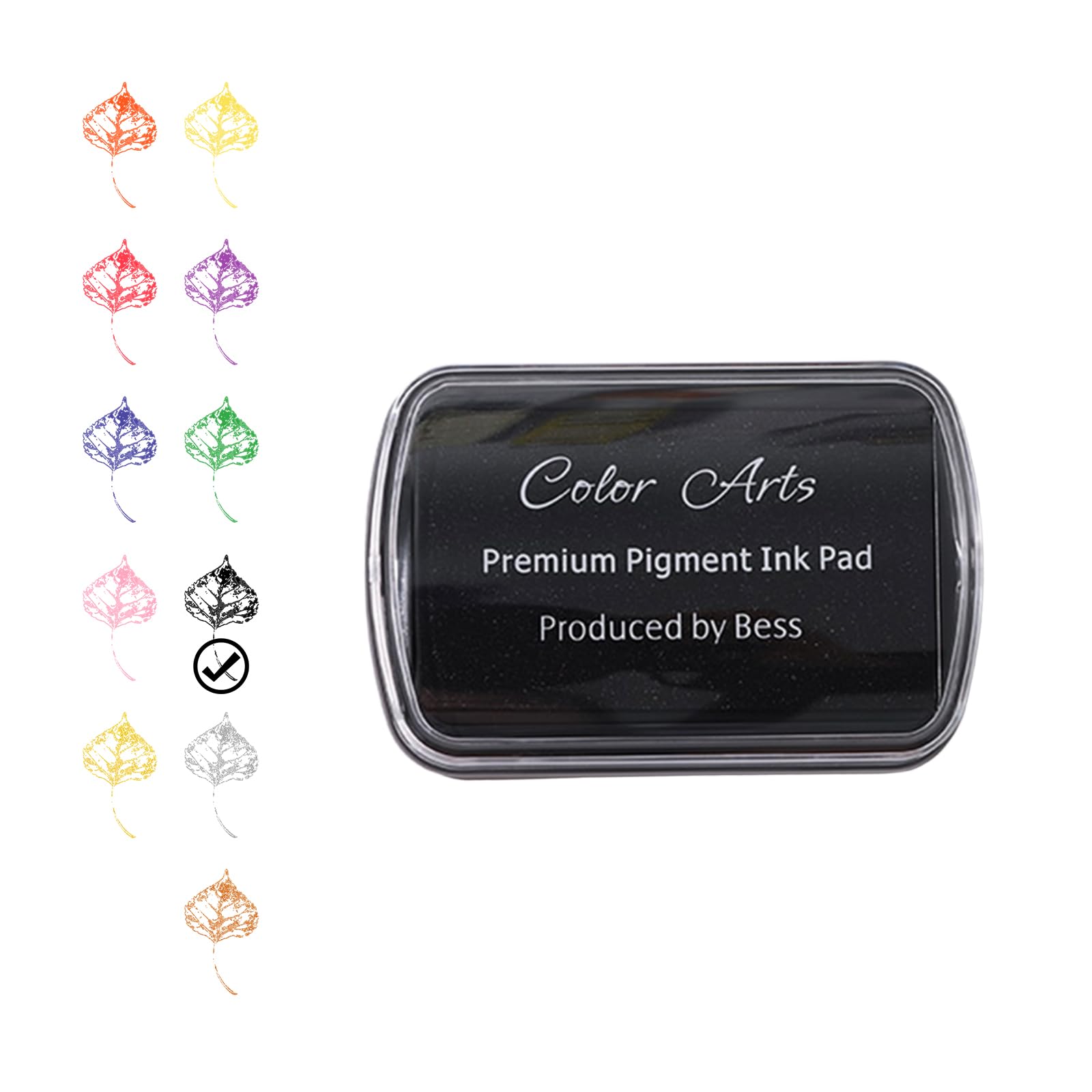 Desuibao Ink Pad for Stamps, Stamp Pads for Rubber Stamps, Washable Craft Ink Pad for Stamping, Permanent Fabric Ink Pad for Fingerprint, Card Making, Scrapbook, Paper, Wood (Black)