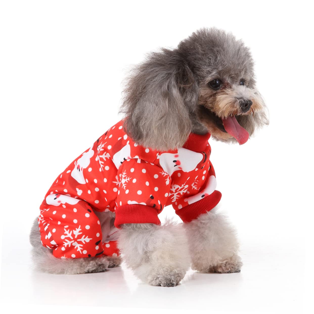 HMJGDHX 2 Pezzi di Vestiti per Cani di Natale Caldo Vestito per Animali Domestici con Motivo Babbo Natale per Panno per Cani da Festa per Cuccioli
