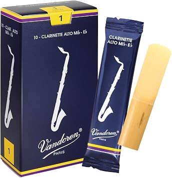 Vandoren CR141 Alto Clarinet Traditional Reeds Strength 1; Box of 10