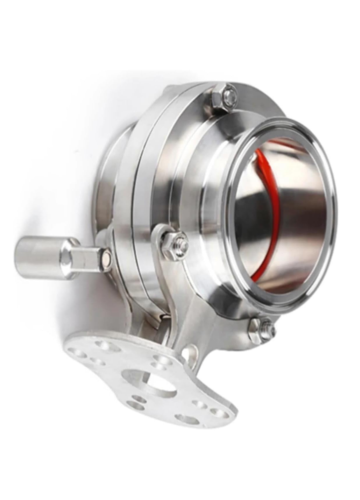 4-Inch Stainless Steel 304 Sanitary Valve with Tri Clamp - OD 119mm Silicone Sealing for Food and Beverage Applications
