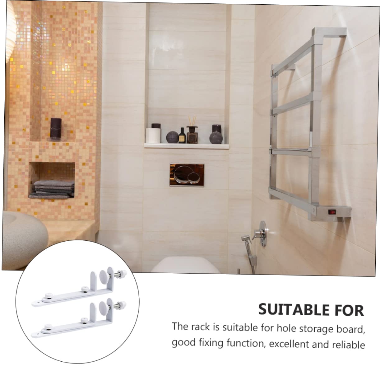 ARTIBETTER Desktop Peg Board Stand 2pcs Fixing Iron Racks Metal Painted Nail Flexible Sturdy Home/Bathroom Use