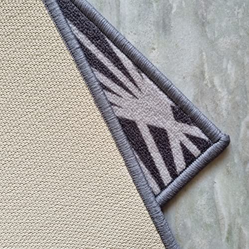 Image of Matz&More Pattern Mohawk Runner Mat | 50x120 CM | Grey | Nylon Tufted Gel Baking Anti-Slip | Doormat for Home Entrance, Kitchen & Bedroom