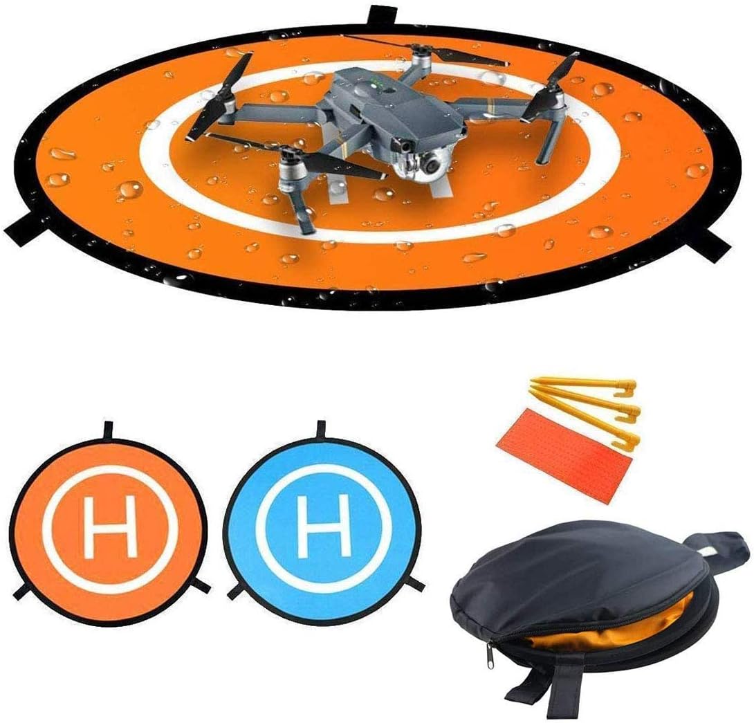 NuofanNylon Drones Parking Landing Pad Foldable Aircraft Launch Pad Waterproof Portable Helipad for RC Drones Helicopter, PVB Drones, DJI Mavic Pro Phantom Pro (Small-55cm)