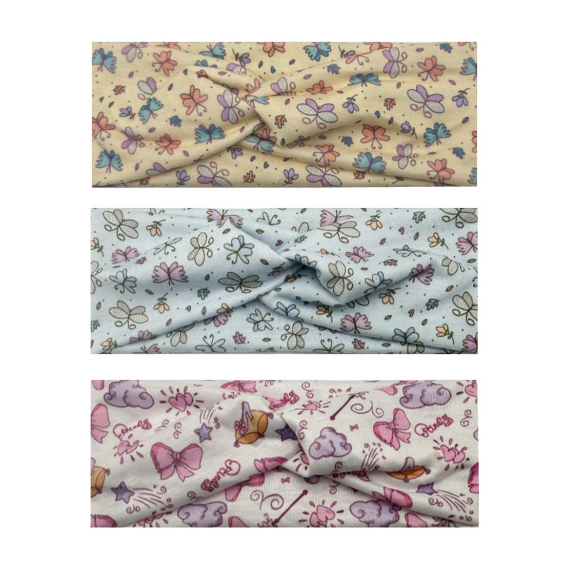 3 Pezzi Fasce per Capelli Bambina Unicorno, Elastica Fascette, Cotone, Morbido, Adatto per 0-3 Anni