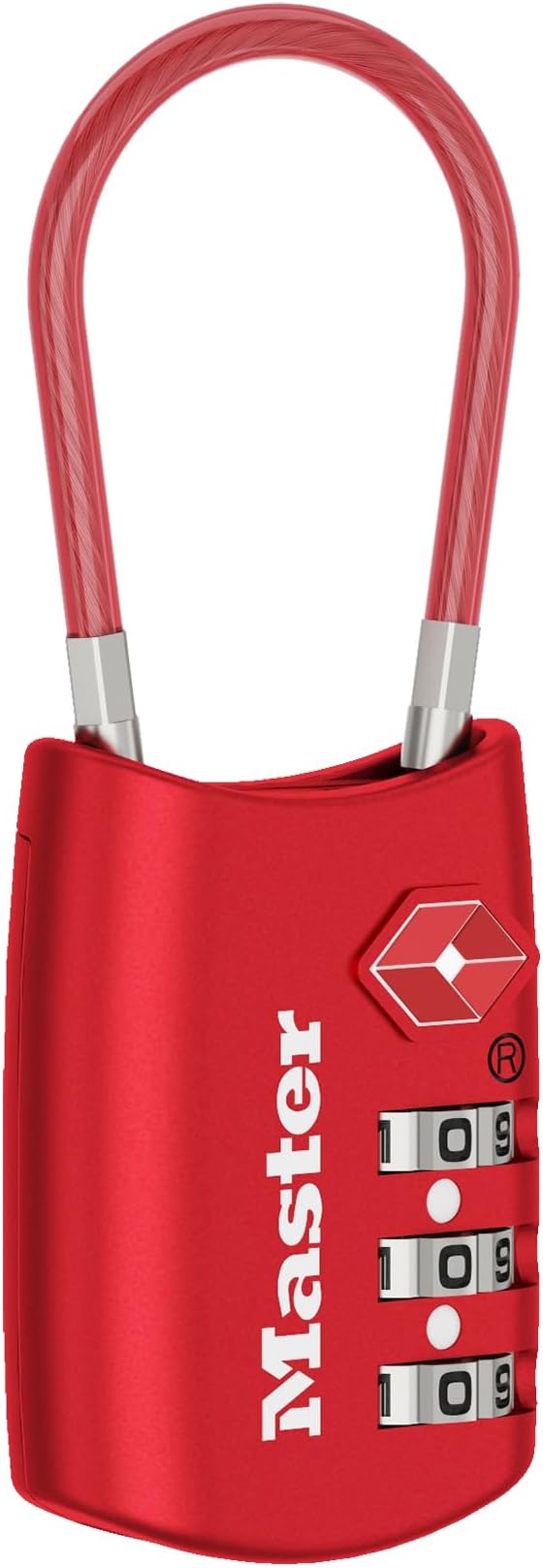 Master Lock 4688D Set Your Own Combination TSA Onaylı Bagaj Kilidi, 1 Paket, Kırmızı