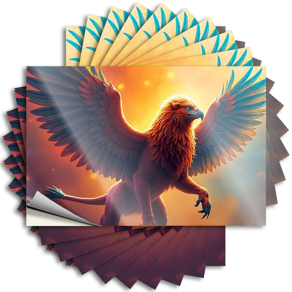 Fzfn Colour Decal Smiley Face Rv Decor Sets Tumbler A Majestic Mythical Creature With Wings Spread Wide. - No Residue Decals For Christmas(8X12cm)