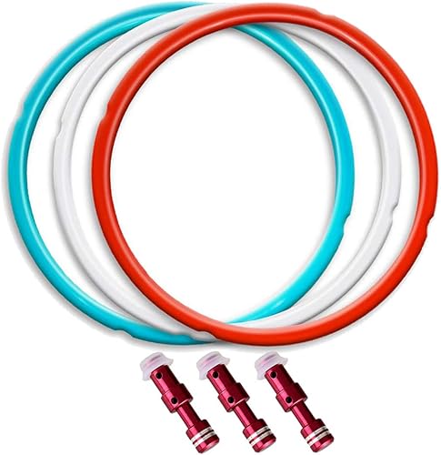 Miniatura 8 de Paquete de 3 anillos de sellado de silicona de 6 cuartos con válvula de liberación de vapor, compatibles con modelos Instant Pot Ultra y de 6
