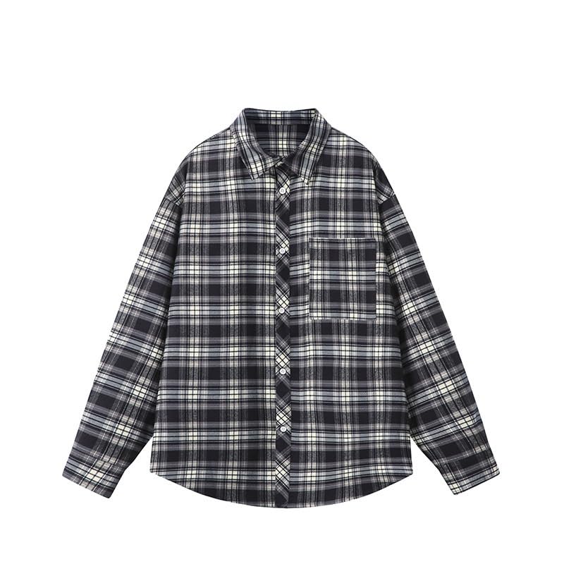 Camicia a Maniche Lunghe Vintage Giapponese Casual con Risvolto, Traspirante, alla Moda, Versatile, Cardigan in Lino(Blue,Large)