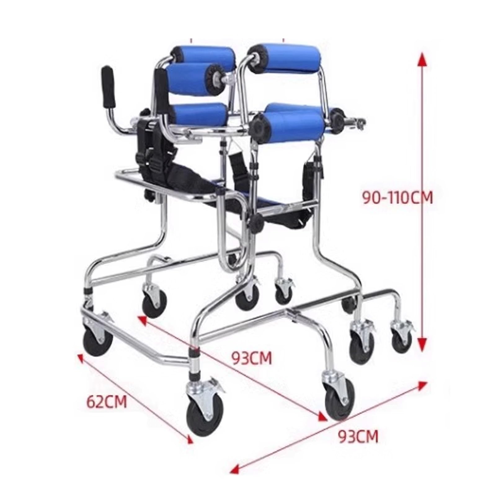 Andador de Rehabilitación Infantil, Andador Ligero Ruedas, Pie Ajustable en Altura, para Niños Pequeños, Niños, Adolescentes con Necesidades Especiales (Size : 8 Wheels+Seat Plate)