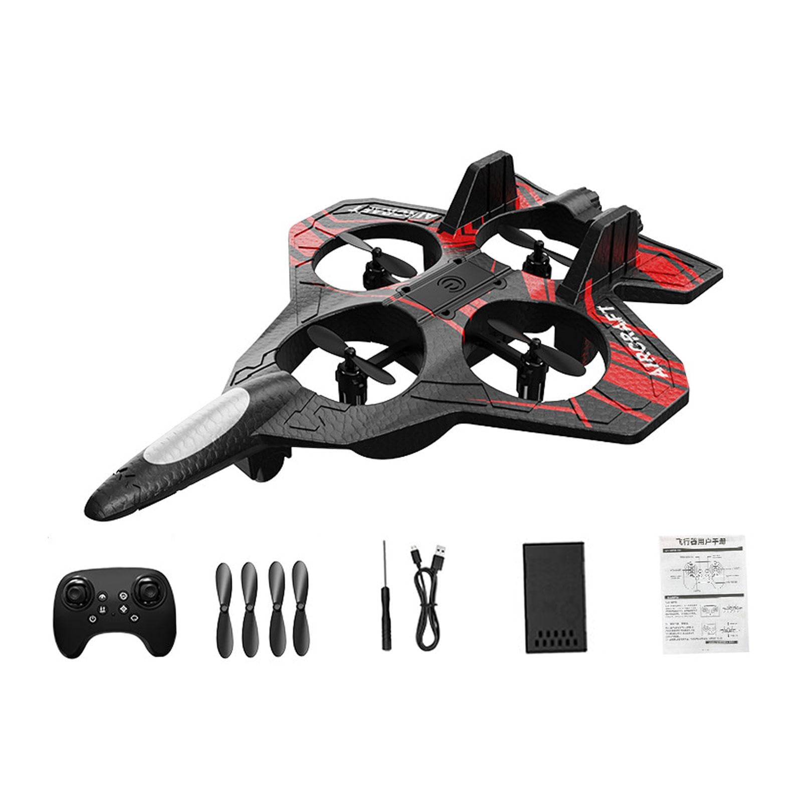 Avión RC Cuadricóptero para Principiantes con Mando a Distancia con aéreas Avión Juguete Fabricado en Espuma EVA Adecuad, Rojo