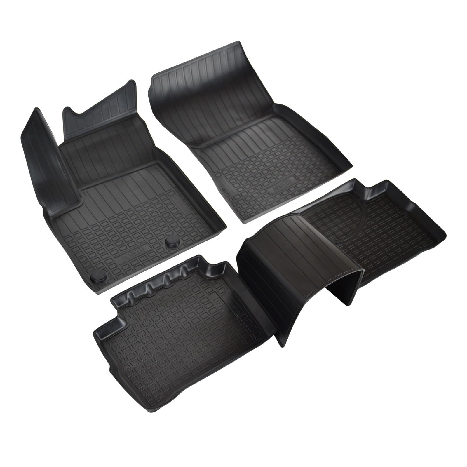 J&J AUTOMOTIVE NORM 3D Alfombrillas de coche de TPE goma a medida para Qashqai J12 desde 2021 (petrol/híbrido), kit de 4 piezas, inodoro, negro