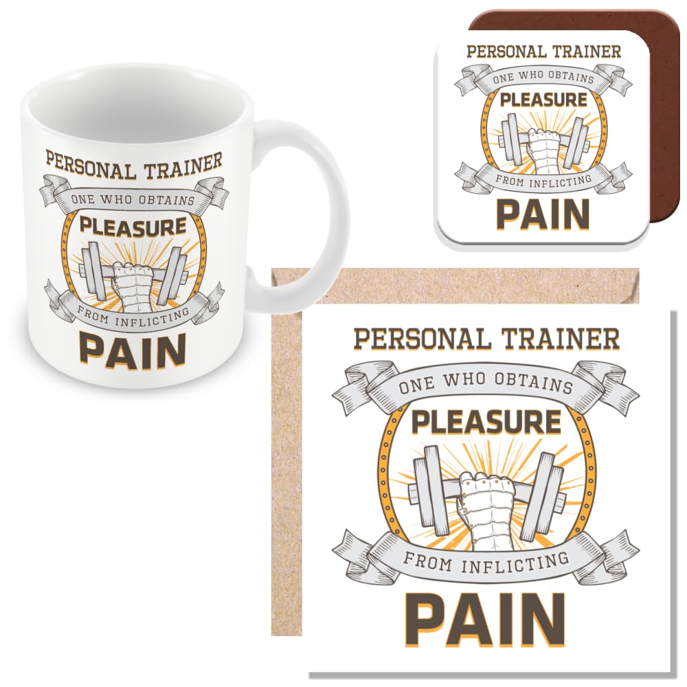 MUGGZ Personal Trainer Mug, Card & Coaster – Fitness Instructor Gift - Giftset - Made in The UK — image 1