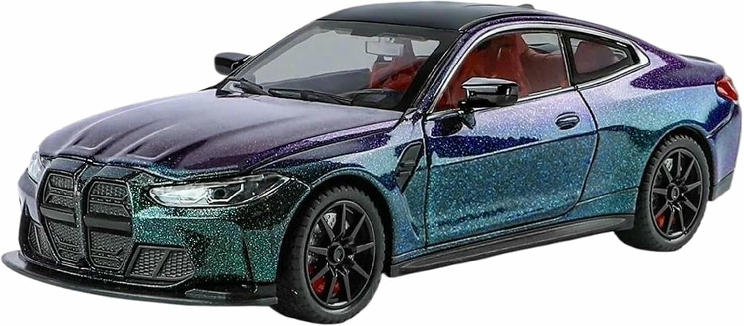 DEAVER Modelli auto lega pressofusa scala 1:24 per M4 modelli veicoli rifiniti metallo alla moda collezione espositori(Purple)