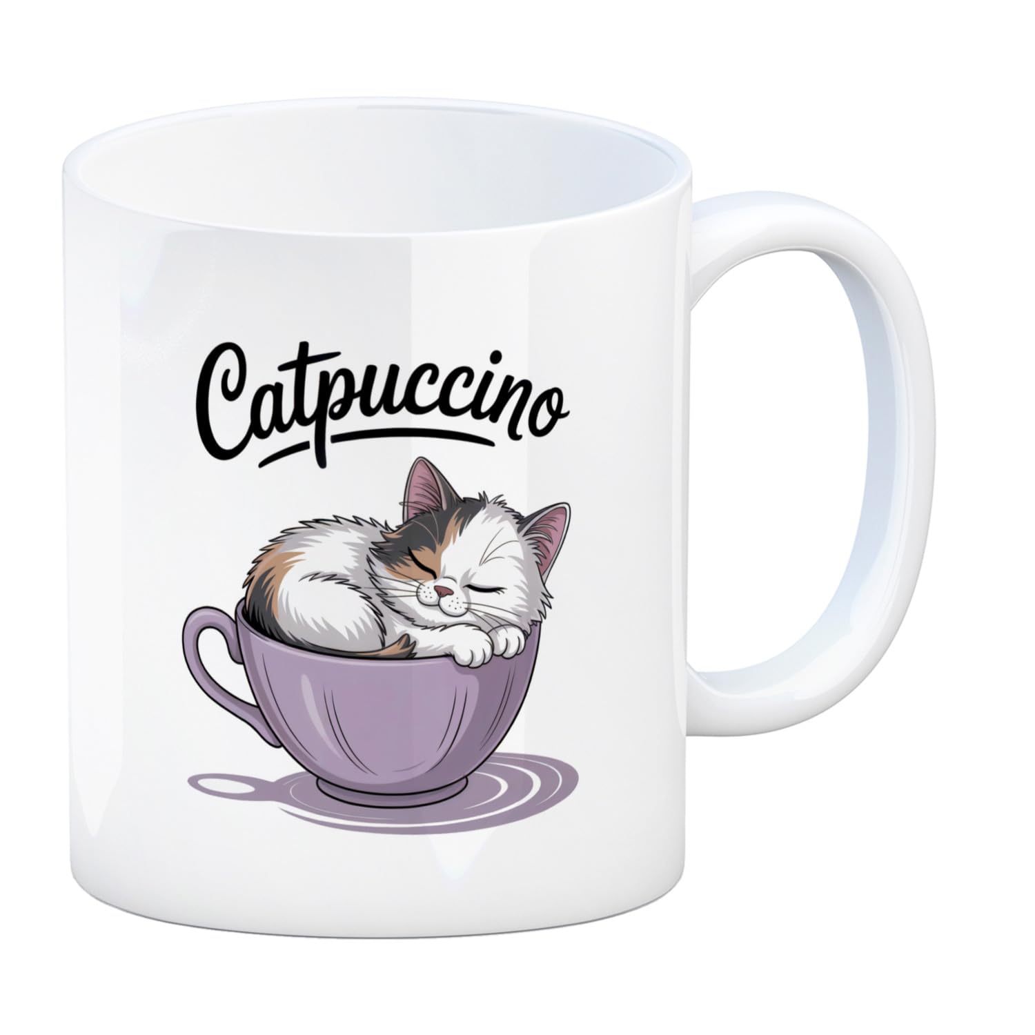 Catpuccino Mug for cat Lovers Perfect for Cozy Mornings with Whimsical Cat Illustrations