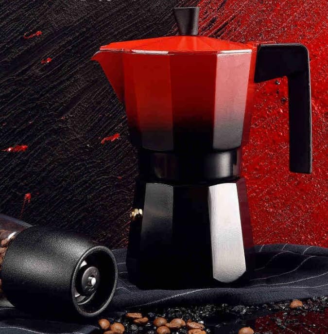 Aluminum Espresso Stove Machine 4 Cup Double Valve High Pressure Stove Espresso Maker Mocha Pot Make Real Italian Hand Rough Coffee