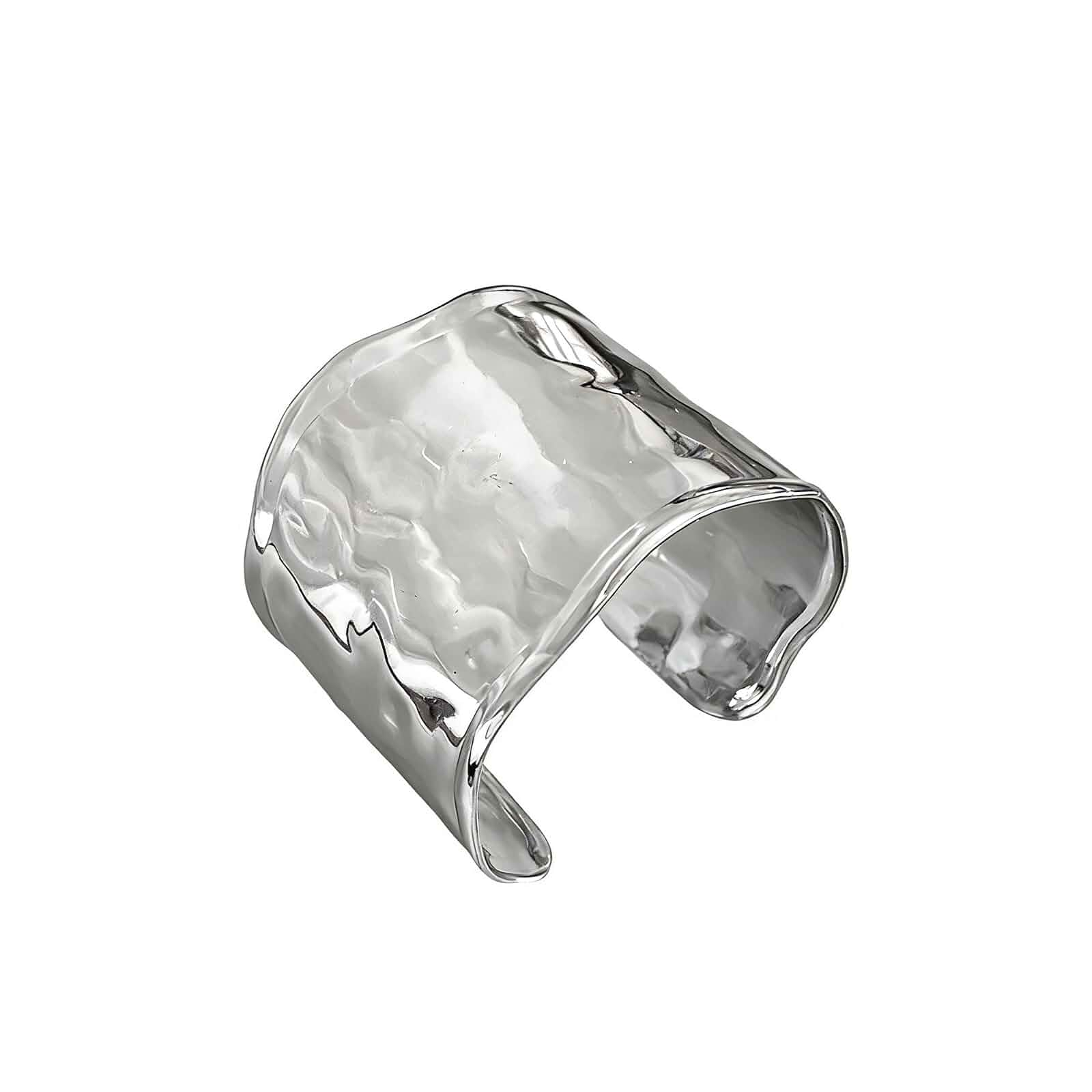 COLORFUL BLING Chunky Gold Silver Open Wide Hammered Wrist Cuff Bangle Adjustable Hollow Leaf Flower Wrap Bracelet for Women Statement Wristband Jewelry