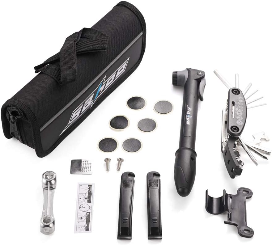 UPSTONE Bike Repair Tool kit with Pump 16 in 1 Bicycle Multi Tool with Handy Bag