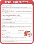Power Mist Hand Sanitizer Spray - 1.3fl.oz Peach Scent with Keychain Antibacterial Hydrating for Travel & Daily Essential