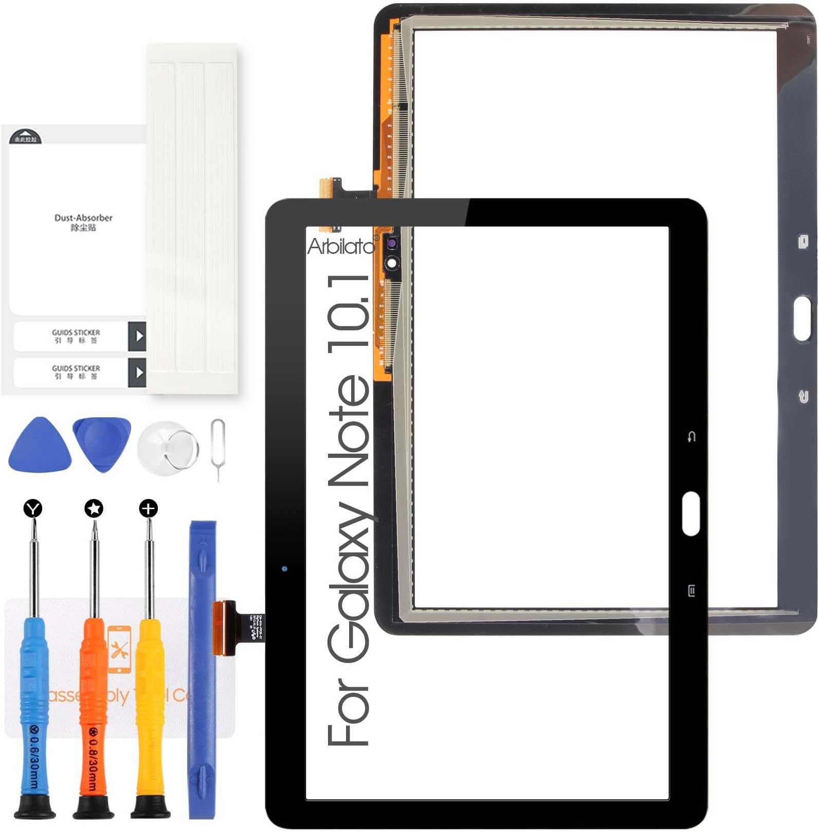 Screen for Samsung Galaxy Note 10.1 Screen Replacement for Samsung Note 10.1 Tablet Touch Screen GT-N8000,N8010,N8013 Touch Digitizer Repair Parts(No LCD (Black)