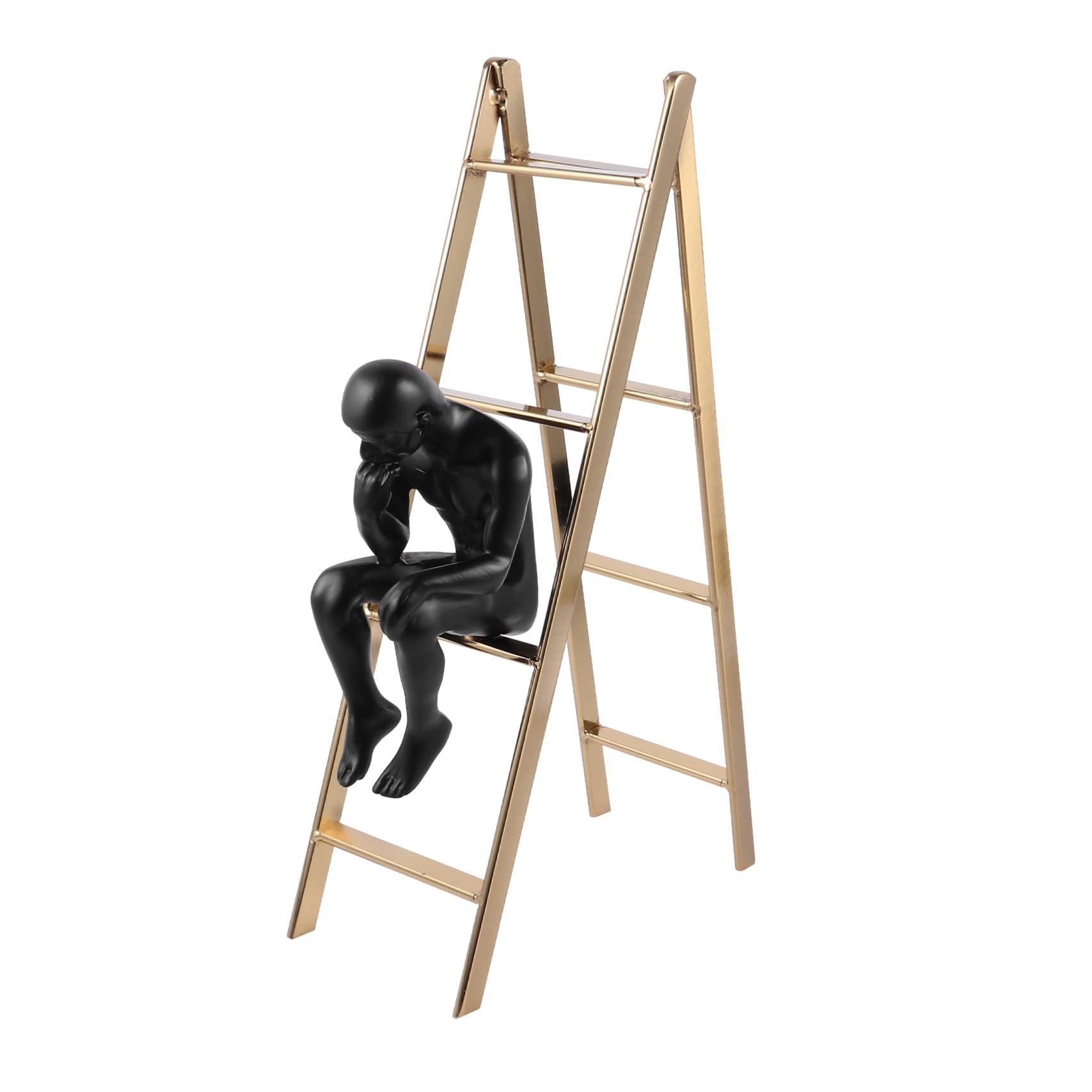 Sculpture moderne minimaliste en fer noir du penseur pour casser la monotonie d'un bureau
