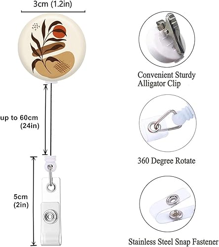Miniatura 2 de Carrete retráctil para tarjetas de identificación con clip de cocodrilo resistente, carrete decorativo para enfermera, portatarjetas (paquete de 3