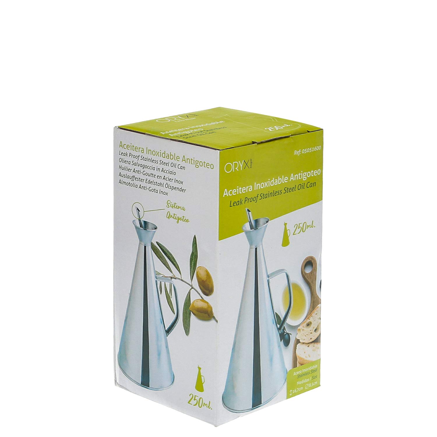 Flacon en acier inoxydable anti-goutte 250 ml idéal pour vos salades et tables d'été AFT 05051600