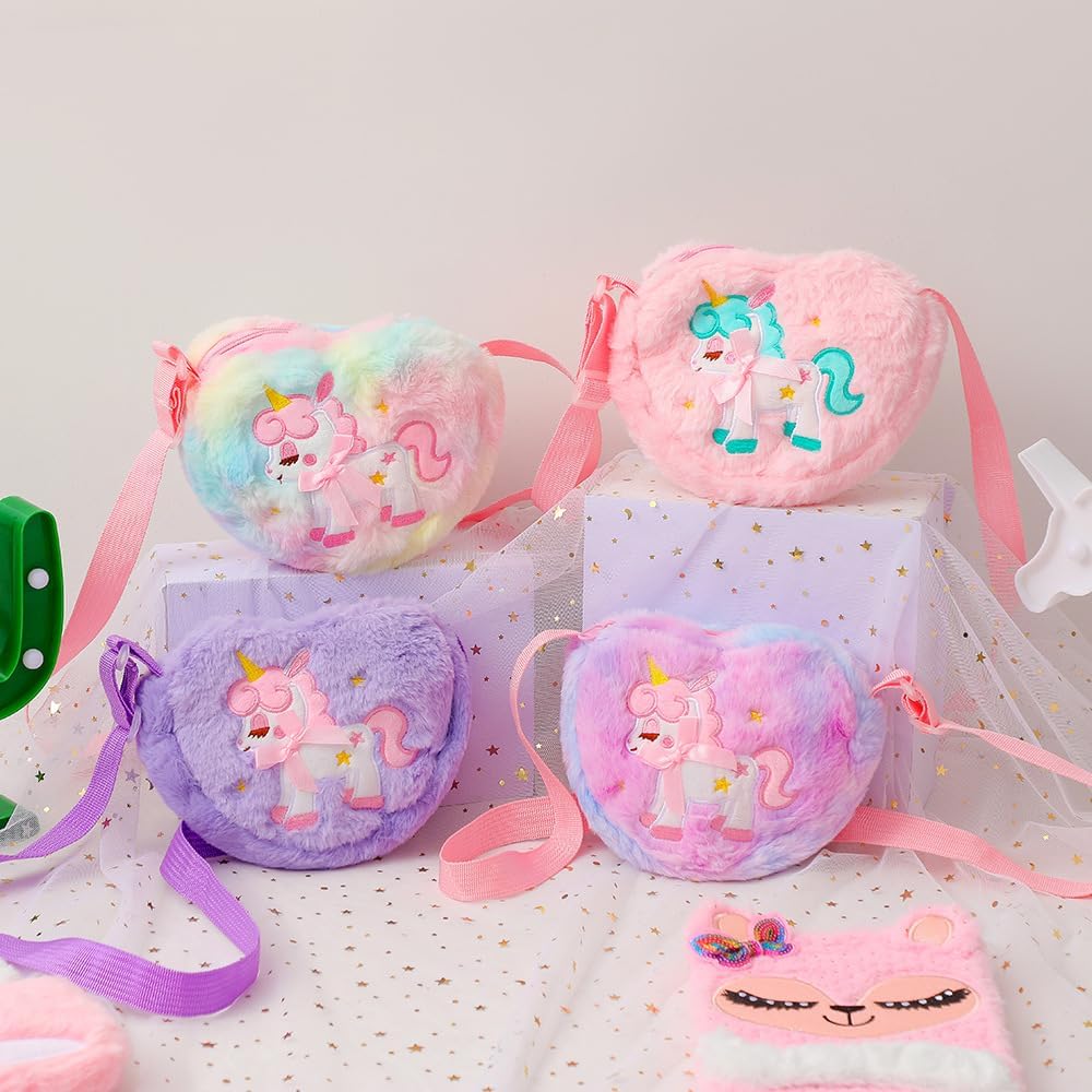 Kids Crossbody Bag Girls Crossbody Bag, Plush Unicorn Bag Unicorn Purses for Girls, Toddler Purse for Girls - Image 4