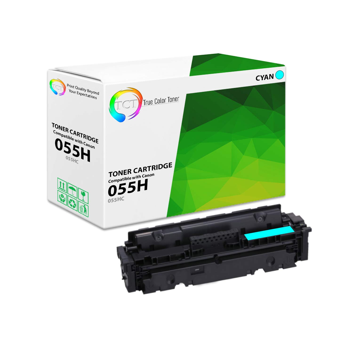 プリンター・複合機 Canon Cartridge 055H Black/Magenta/Cyan TCT 055H Cyan Toner Cartridge - Compatible Replacement for Canon