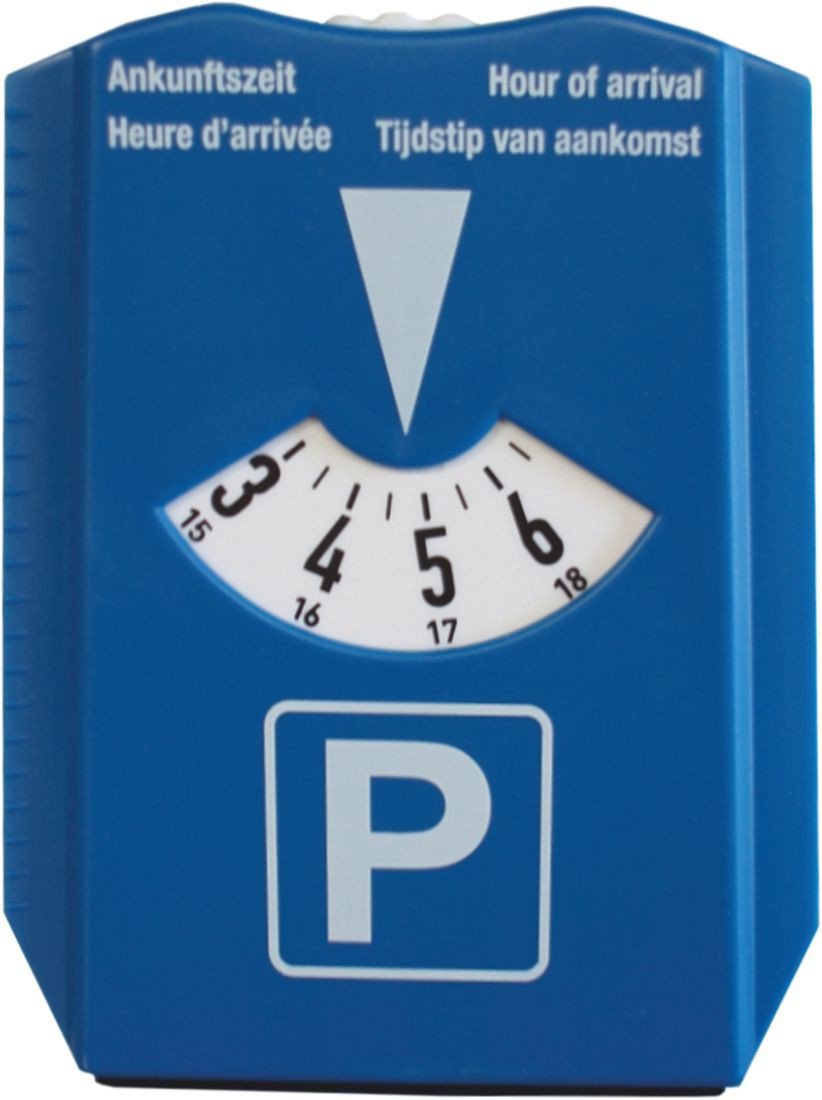 Parking disc with ice scraper
