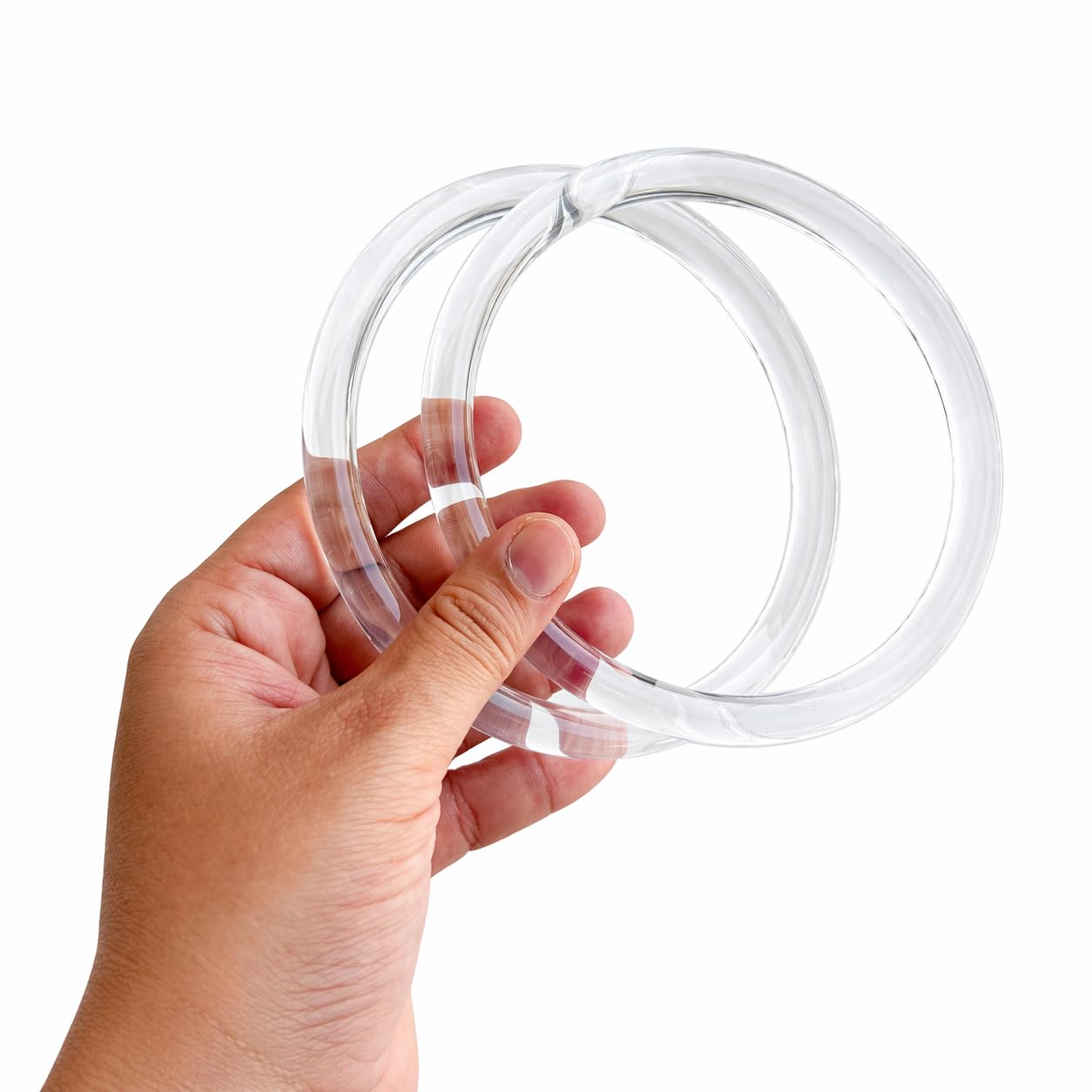 Transparent Plastic Round Bag Handles – 2 pcs Durable Handles for Handmade Bags, Macrame & Beach Bags-image-24