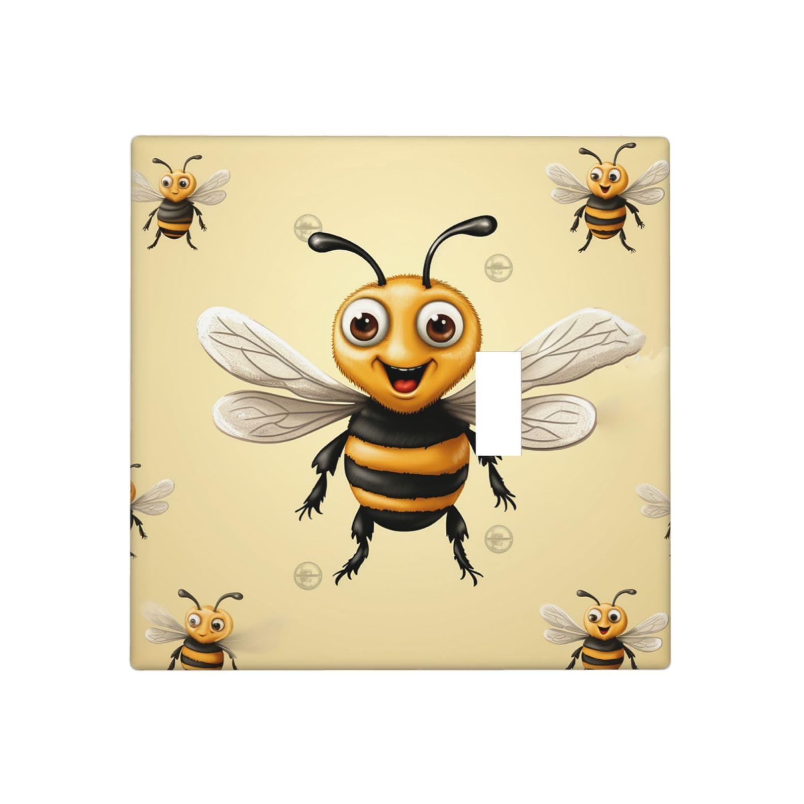 Decorator Wall Plate 2 Gang Light Switch Covers Honey Bee Wallplate Double Toggle Switch Plate Mid-size Electrical Outlet Covers Decorative Wall Switch Plate Cover