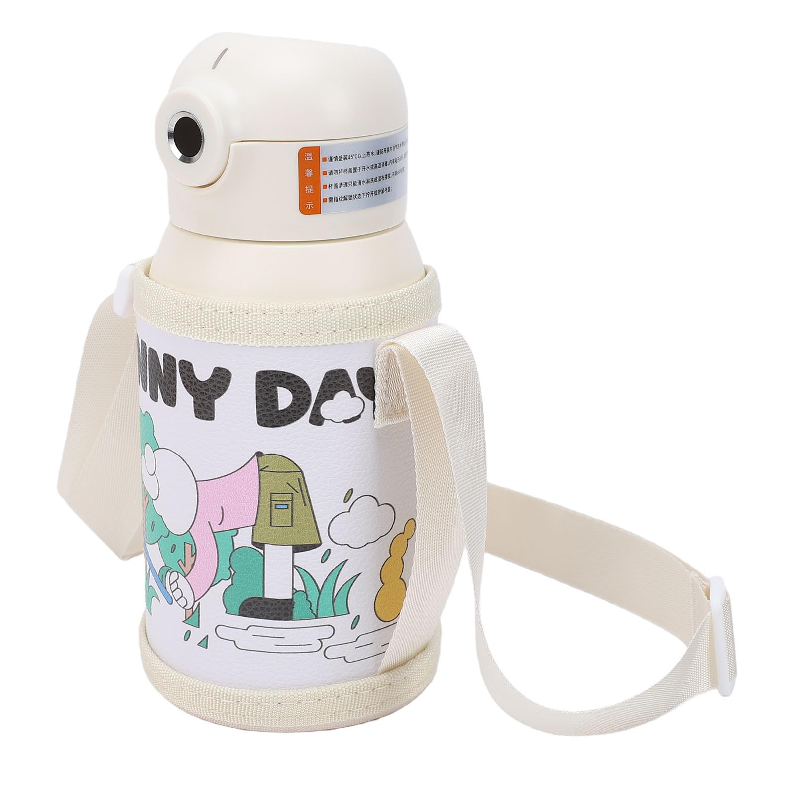 Botella de Agua para Niños, 500 ML IPX7 con Carga Magnética, Botella de Agua Aislada Desbloqueable con Huella Dactilar de Acero Inoxidable para Aventuras Escolares Al Aire