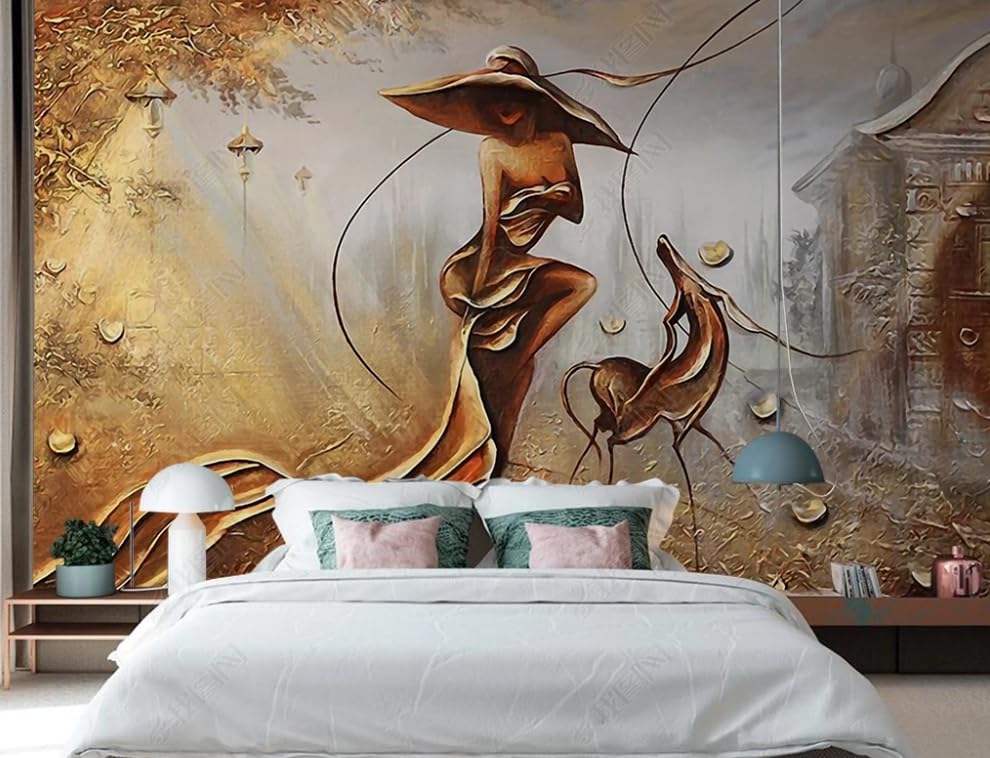 Papier peint salon moderne Golden Beauty, fresque géante intissée pour salle à manger