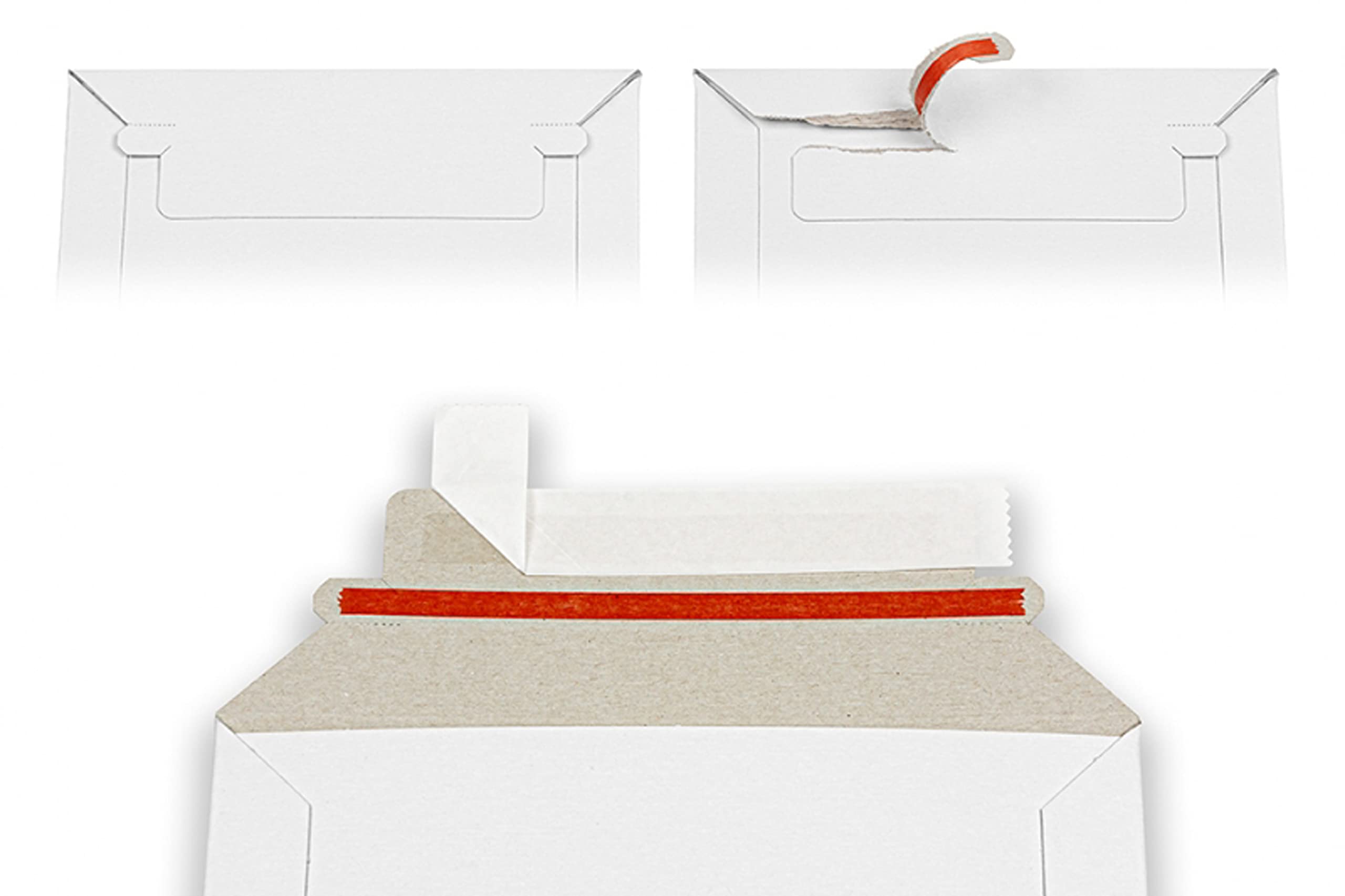 Jeco - Lot de 100 enveloppes d'expédition en carton blanche format 240 x 315mm 450g/m² pochette rigide et résistante avec fermeture auto-adhésive