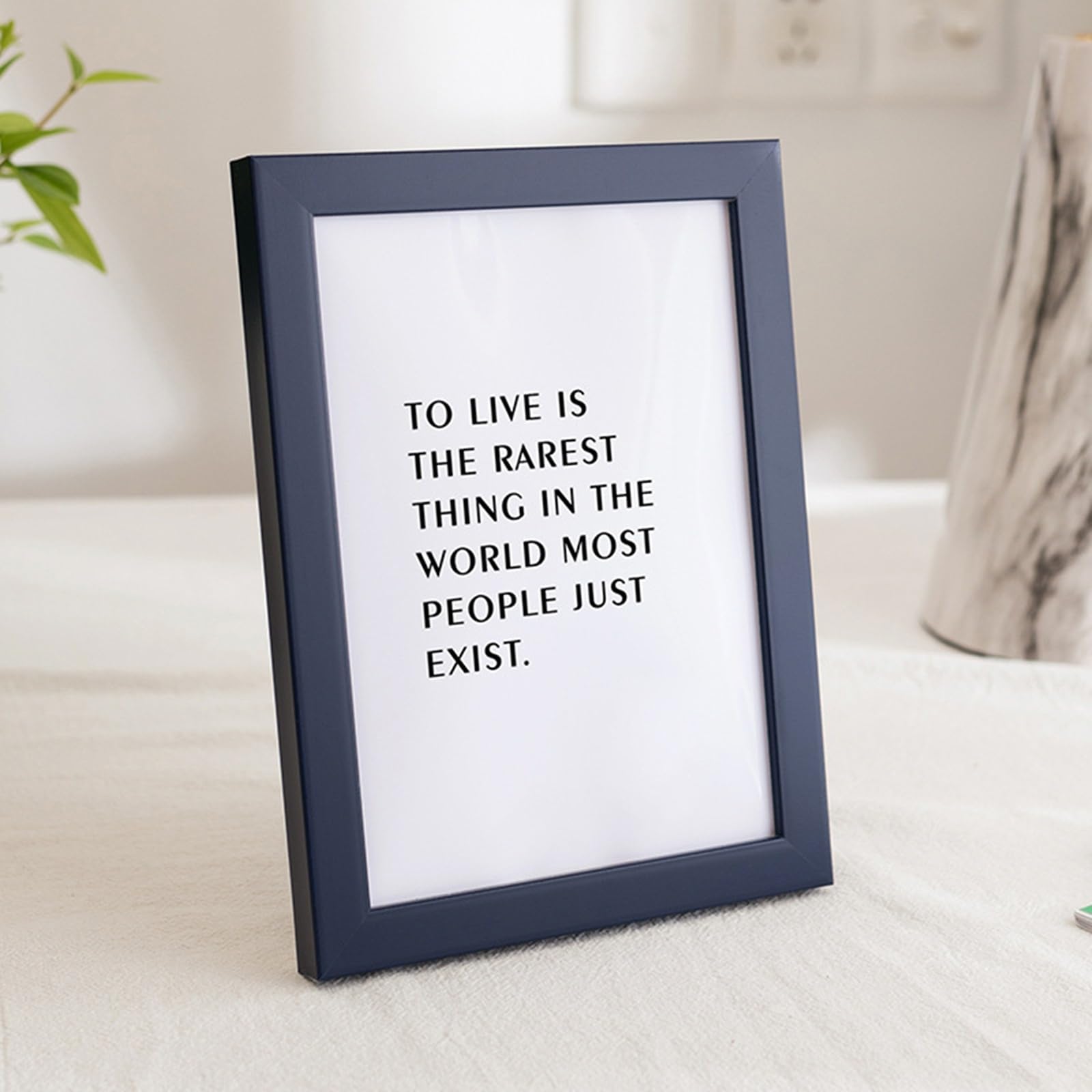 ANAZOZ Picture Frames 4x6 inch Horizontal and Vertical,Rectangle Navy Blue Picture Frame for Desk