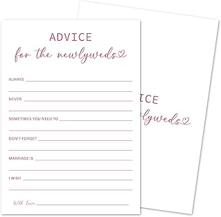 Advice for The Newlyweds Game Cards, Minimalism Wedding Shower Game, 30 Wedding Games Cards, Pink Bridal Shower Games Engagement Party Favors Supplies - B14