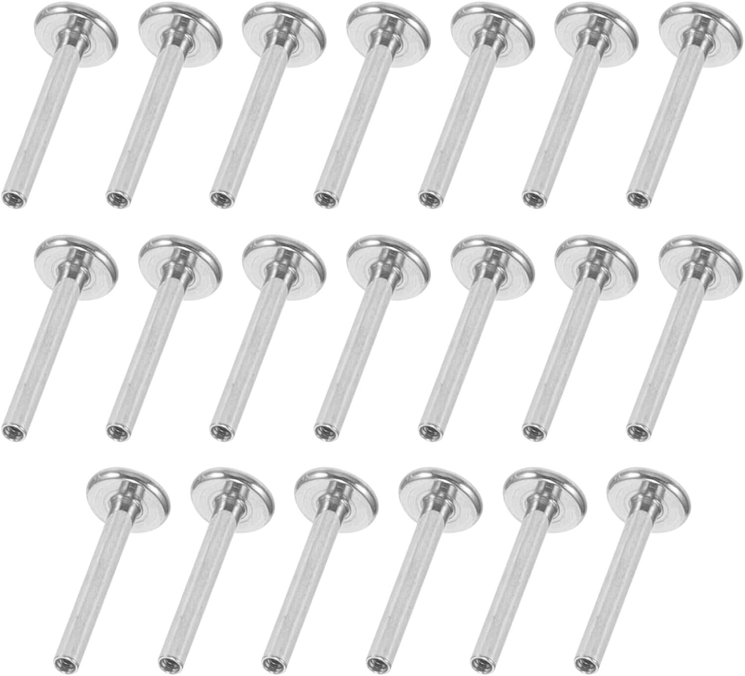 20pcs Stainless Steel Labret Lip Studs Bars Piercing Jewelry Set DIY Body Piercing Accessories for Women and Men
