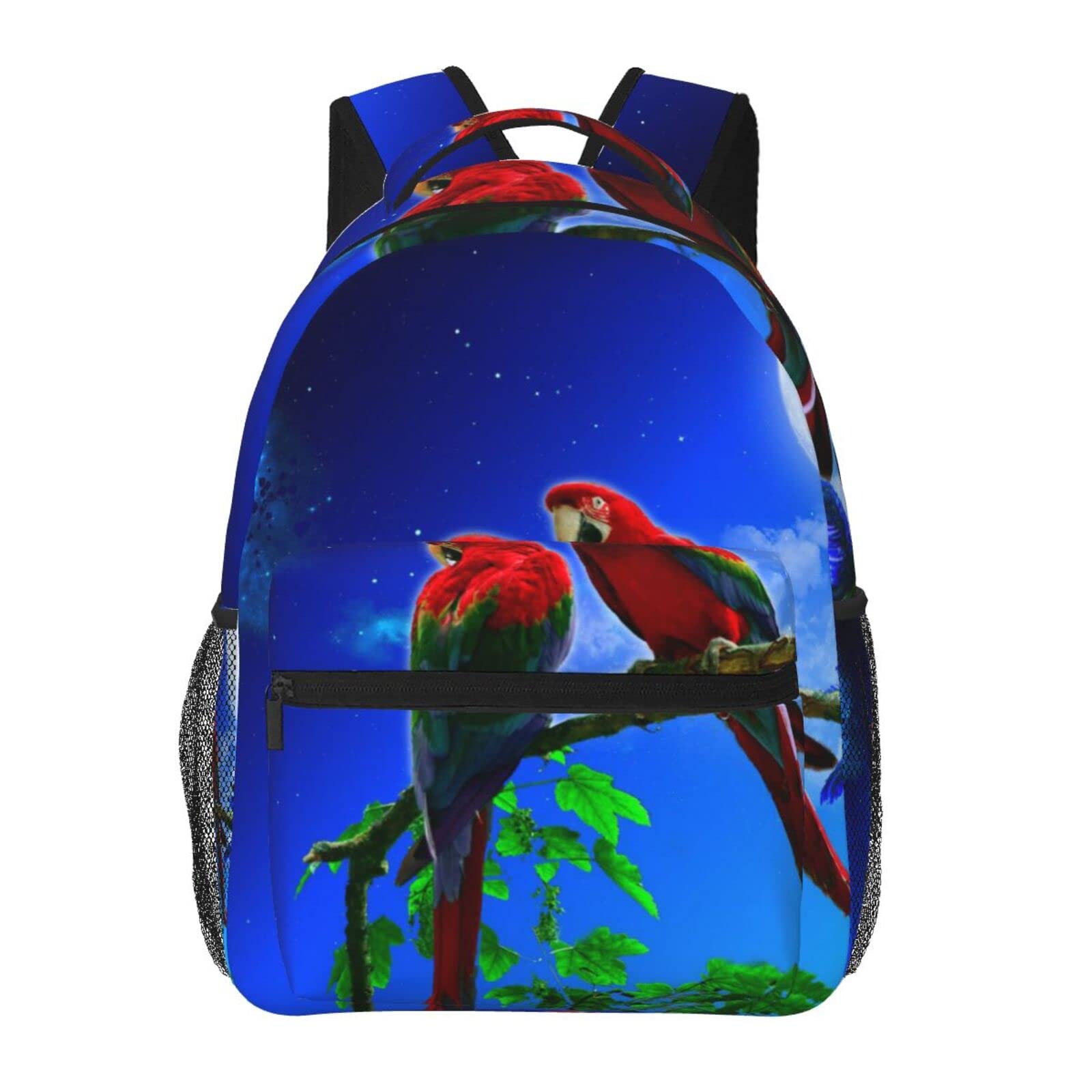 Sac à dos de voyage léger requin et perroquets imprimé taille unique