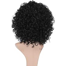 African Wig Fluffy Long Curly Hair Explosion Head Wig Hood Chemical Fiber 10 Inch Black