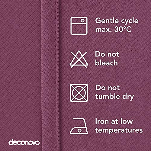 Image of Deconovo 1 Panel Blackout Drape Wide Width Grommet Bedroom Curtains for Windows, 100W X 84L, Super Pink