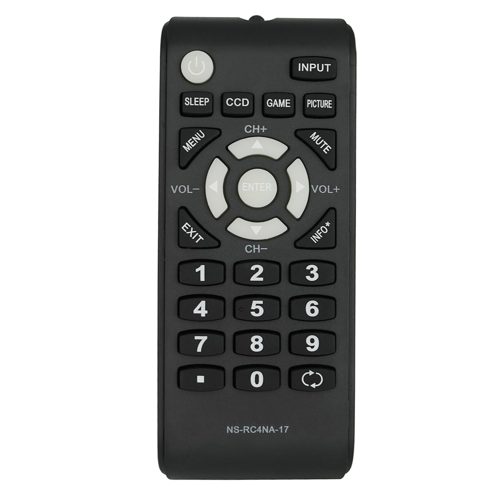 Replacement Remote Control For Insignia TV Models NS-RC4NA-17 Compatible TVs