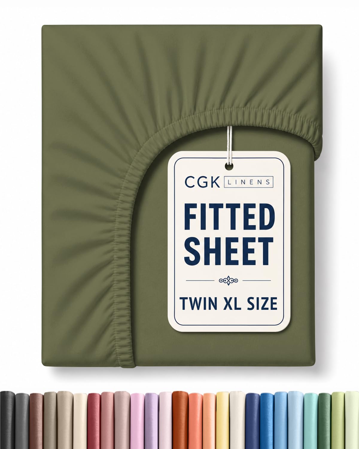 Twin XL Fitted Sheet - College Dorm Room Essentials - Sage Green
