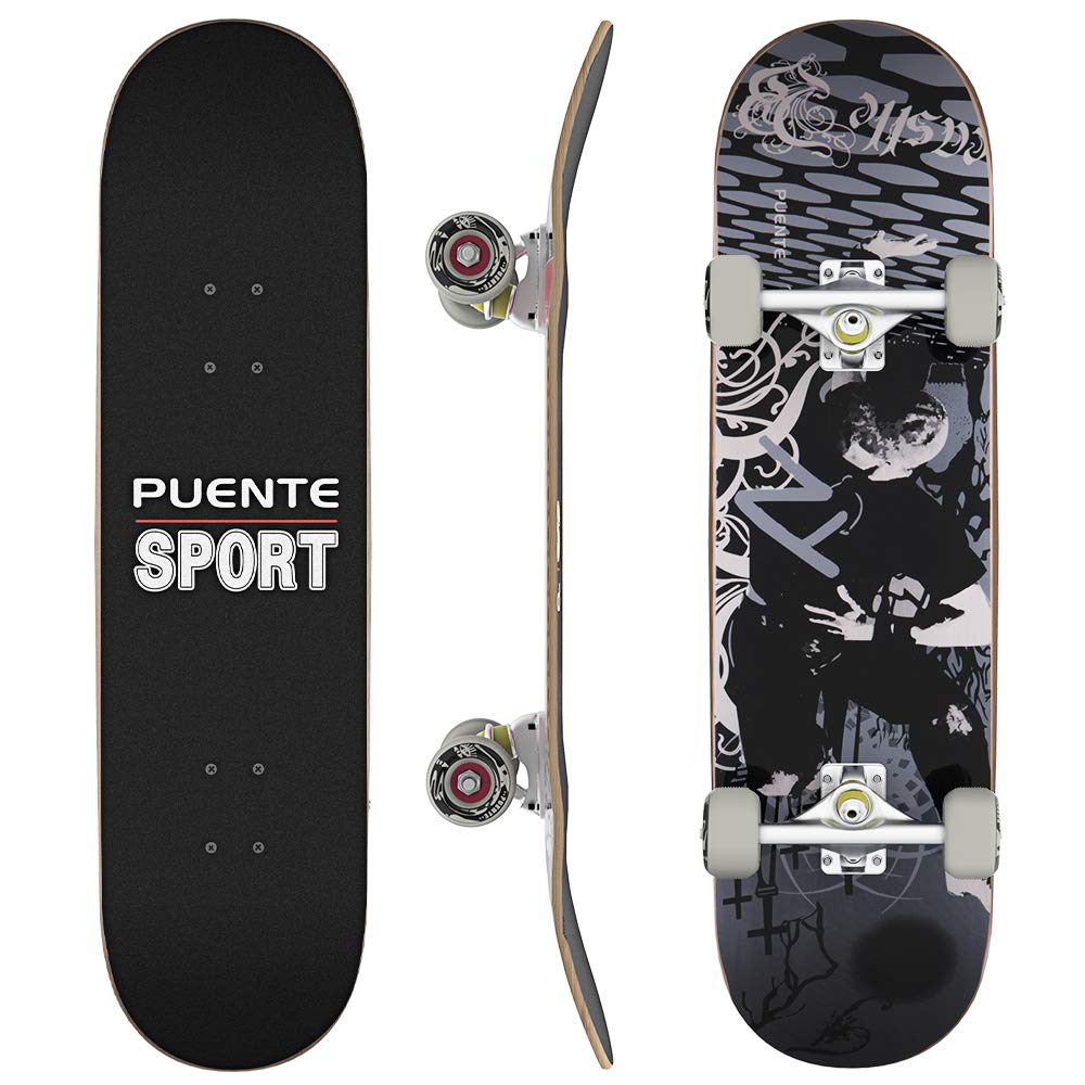 Puente Skateboard 9 Layer Canadian Maple Double Kick Skate Board