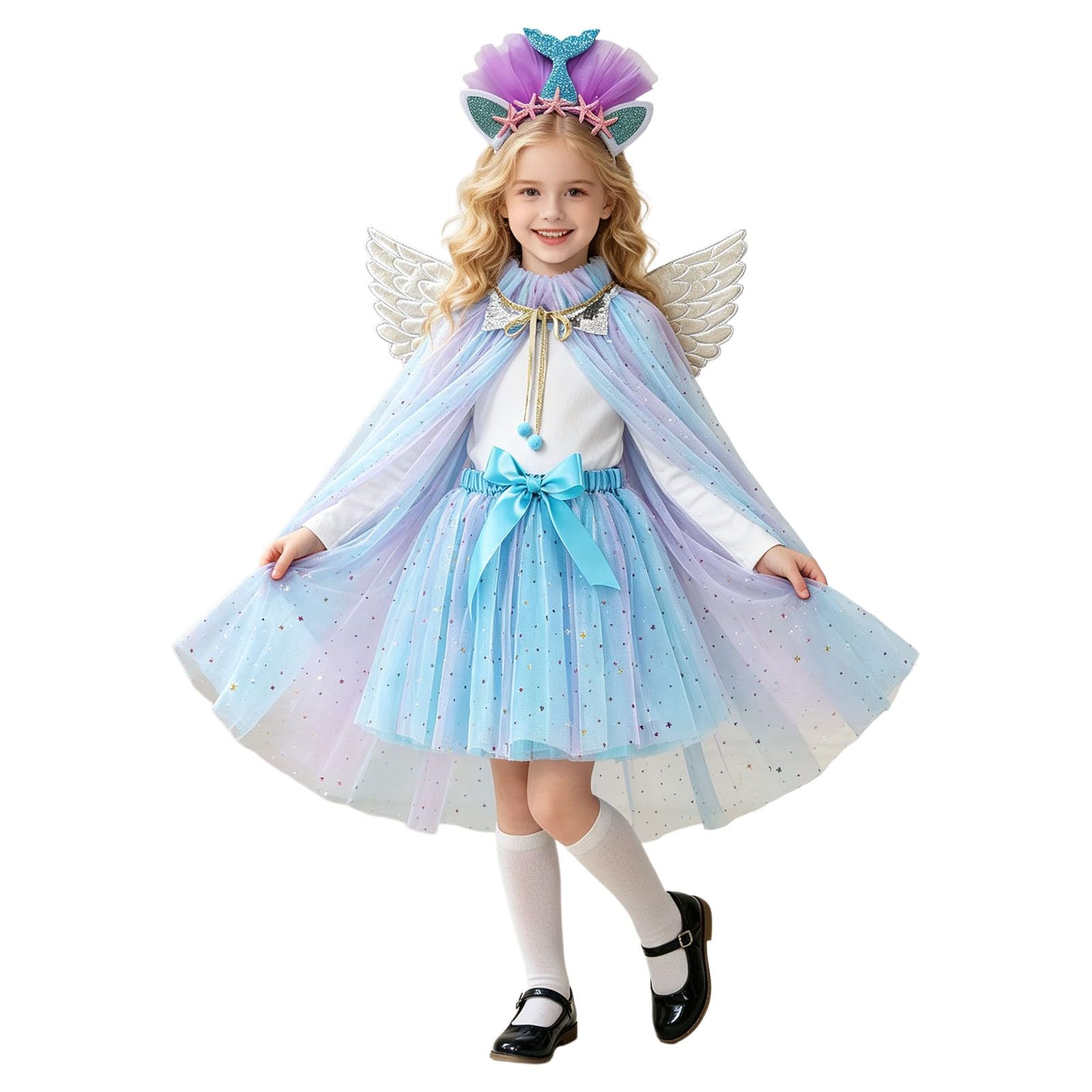 Mädchen Halloween Kostüm - Mädchen Bedruckter Netz Tutu Rock Kostüm Festival Performance Outfit Märchenhafte Partykleidung