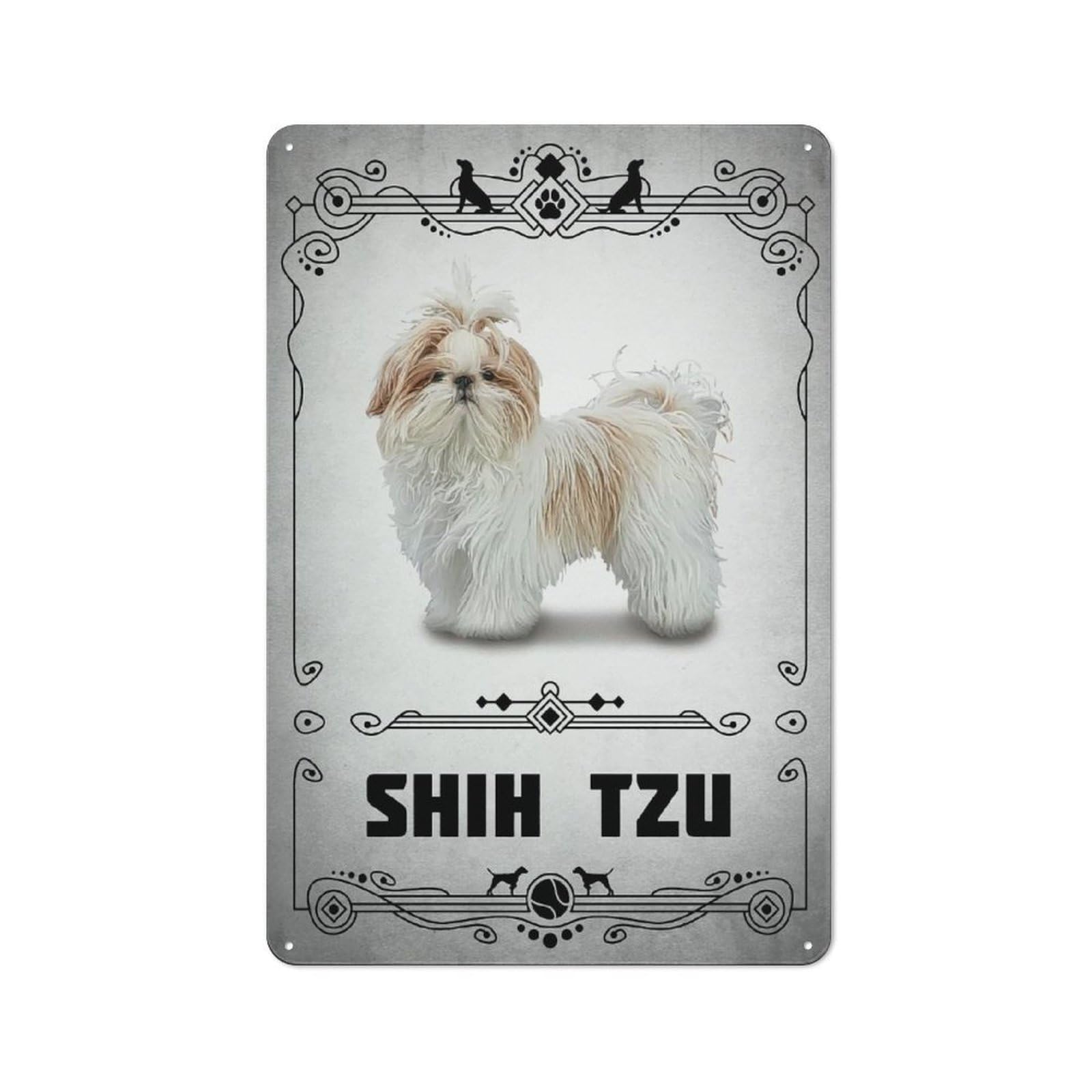 Shih Tzu Workshop Style Metal Wall Decor 30x20cm, Garage Metal Sign for Workshop, Basement, Shed Or Games Room