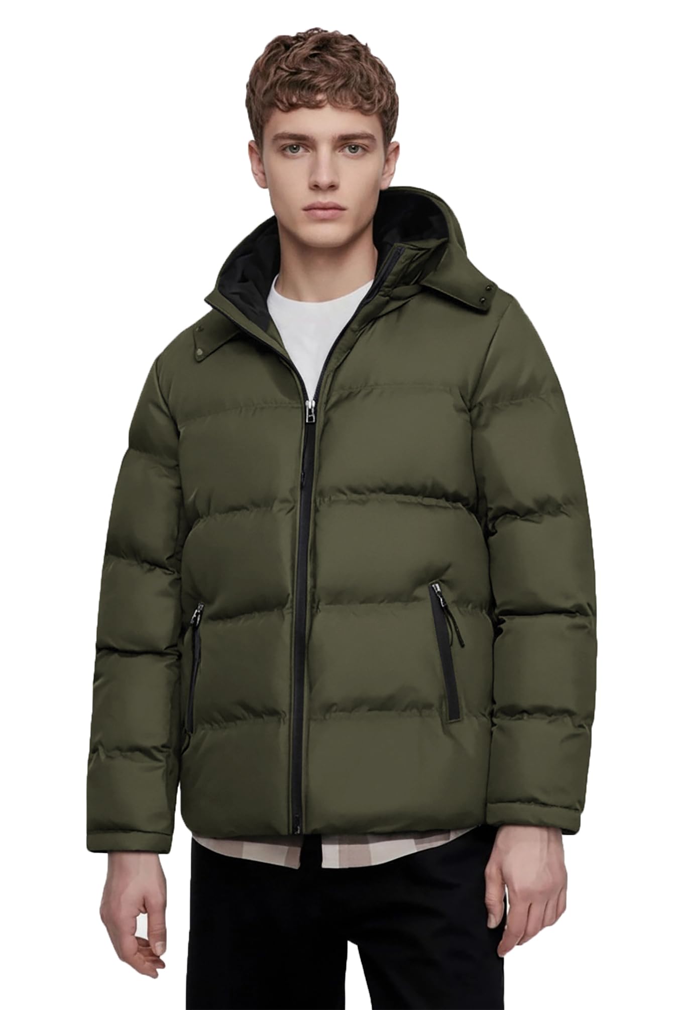 MADHERO Mens Puffer Jacket Water-Resistant Insulated Down Alternative Outerwear Coats